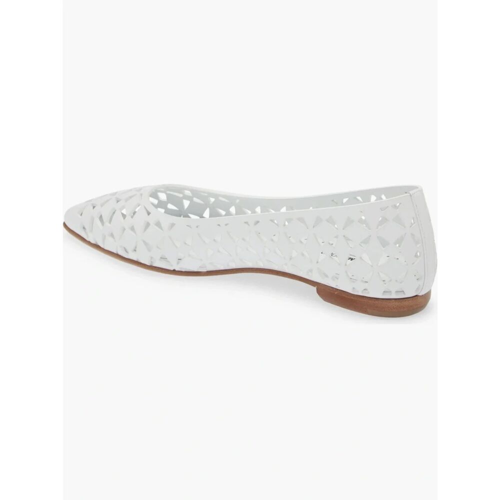 ~ Manolo Blahnik 37 Gelista Leather Ballet Flats Perforated Authentic 6.5-7 - Picture 15 of 15